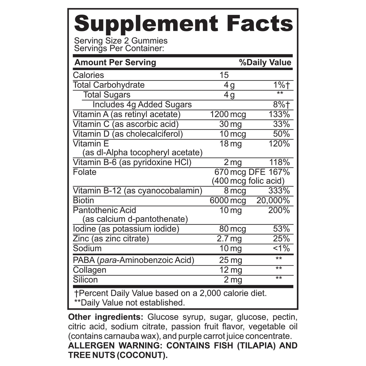 Hair, Skin & Nails Vitamin Gummies